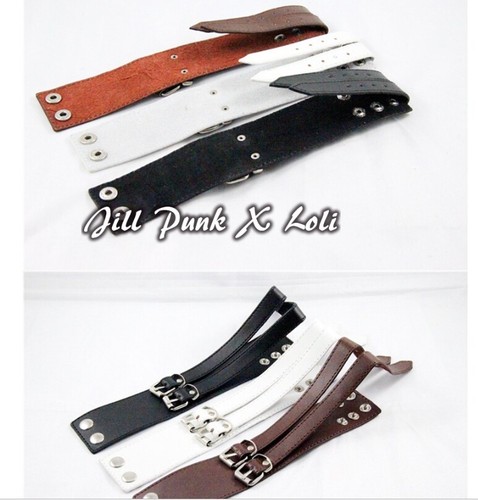 Punk heavy metal CYBER LARP hunter 2 ROW Belts leather bracelet【J1X6010】 - Picture 3 of 3