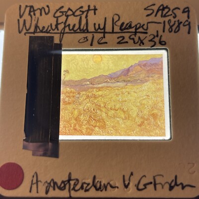 Vincent Van Gogh ''Wheatfield W Reaper  Post-impressionism 35mm Art Slide
