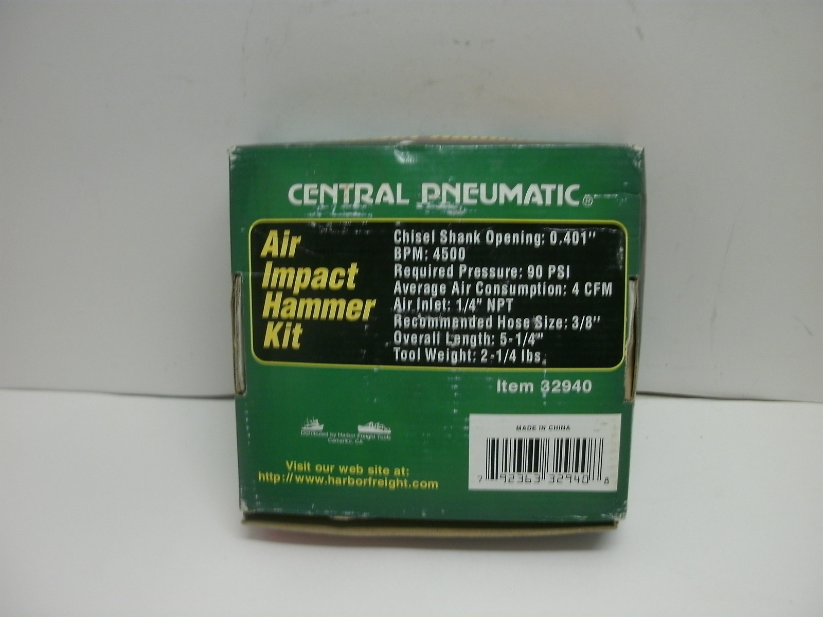 CENTRAL PNEUMATIC 32940 AIR IMPACT HAMMER KIT W/5PCS CARBON STEEL