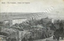 Cartolina di Chieti, villa comunale e ospedale - 1917