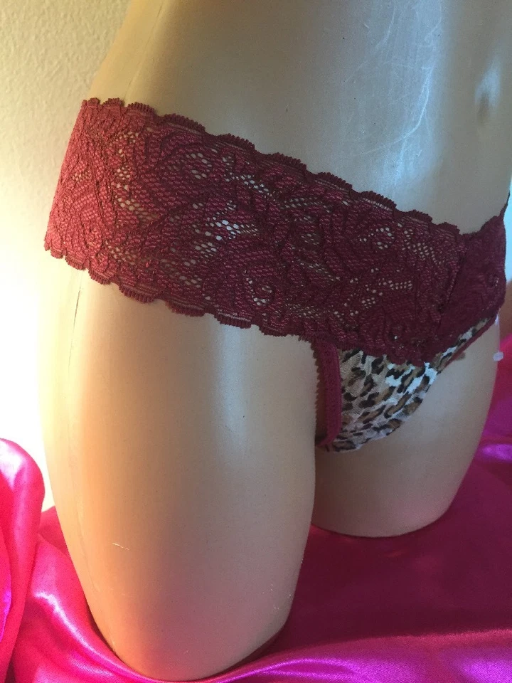 JEZEBEL 90823P - Tanga - Talla: L - Color: Rojo/Impresión Animal - Nylon/Spandex Vintage Foto 4 de 4