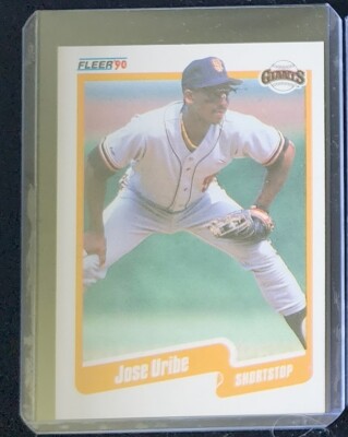 1990 fleer jose uribe 74 rare baseball card POKMON CARD GAME s12a 253/172 SR Basic Water Energy