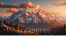 Digital Image Picture Photo Desktop Wallpaper Background Mountains Sunset Forest
