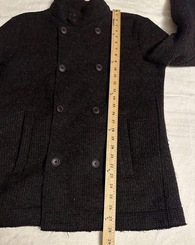 Sisley Slim Fit Textured M Jacket Italian Designer Brown Dbl Brst Work Casual - Picture 20 of 21