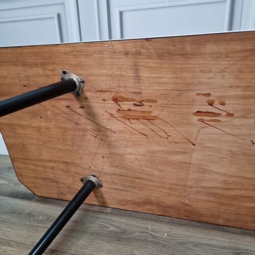 Retro Vintage Mid-Century Modern Marble Effect Side Coffee Table - Atomic - Picture 19 of 24