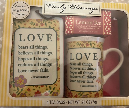 Daily Blessings CERAMIC MUG and WALL PLAQUE 1 CORINTHIANS 13 - Picture 4 of 4
