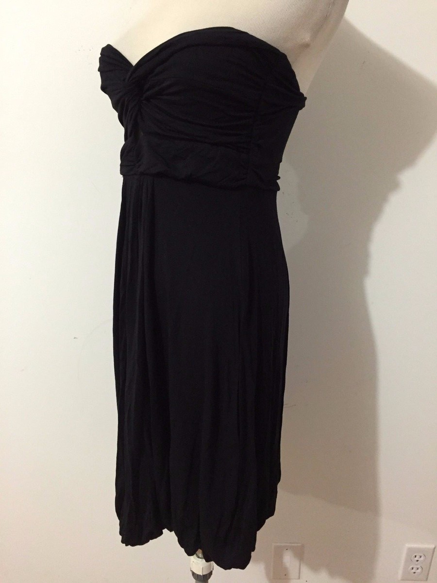 Miss Me Collection Strapless Key-Hole Dress Black Knit Jersey Size M