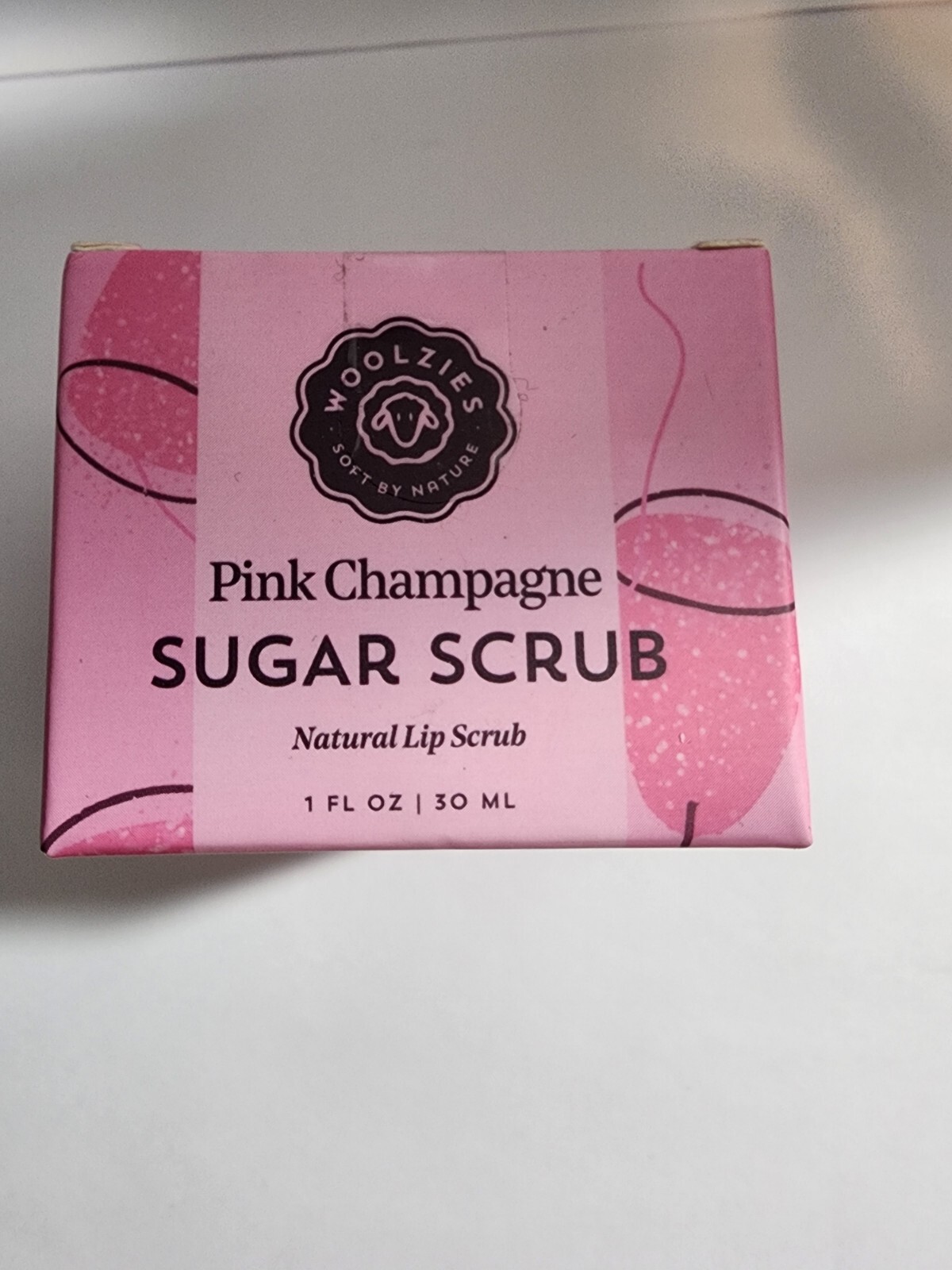 Woolzies Natural Pink Champagne Lip Sugar Scrub 1 oz - Hydrating Exfoliator  -image