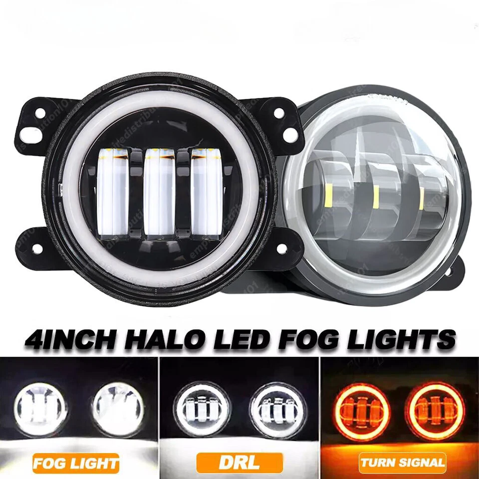 Par de luces antiniebla LED para parachoques de 4"" aptas para Jeep Patriot 2007 2008 2009 2010-2016 2017 Foto 2 de 4