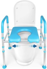 Rehausseur de siège de toilette surélevé avec poignées, commode stable surélevée premium coussin confortable