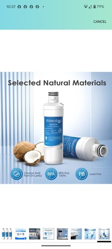 Waterdrop LT1000PC ADQ747935 MDJ64844601 Refrigerator Water Filter, 5 Pack - Picture 7 of 9