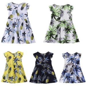 Toddler-Kids-Baby-Girls-Fruit-Pineapple-Print-Fly-Sleeve-Sundress-Dress-Clothes
