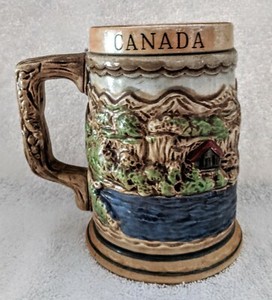 Stein--Hand Painted Canadian Niagara Falls signed Japan