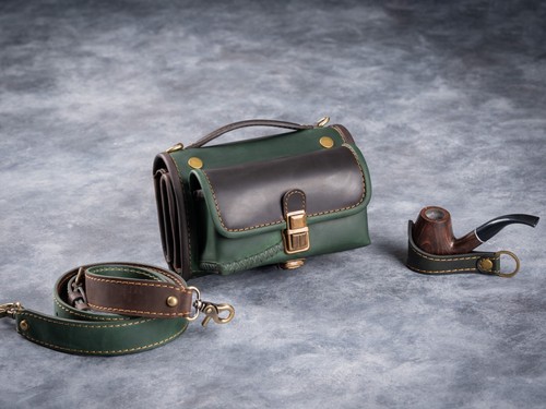 Borsa per pipa e tabacco custodia in pelle per pipa da fumo e accessori - Foto 6 di 15