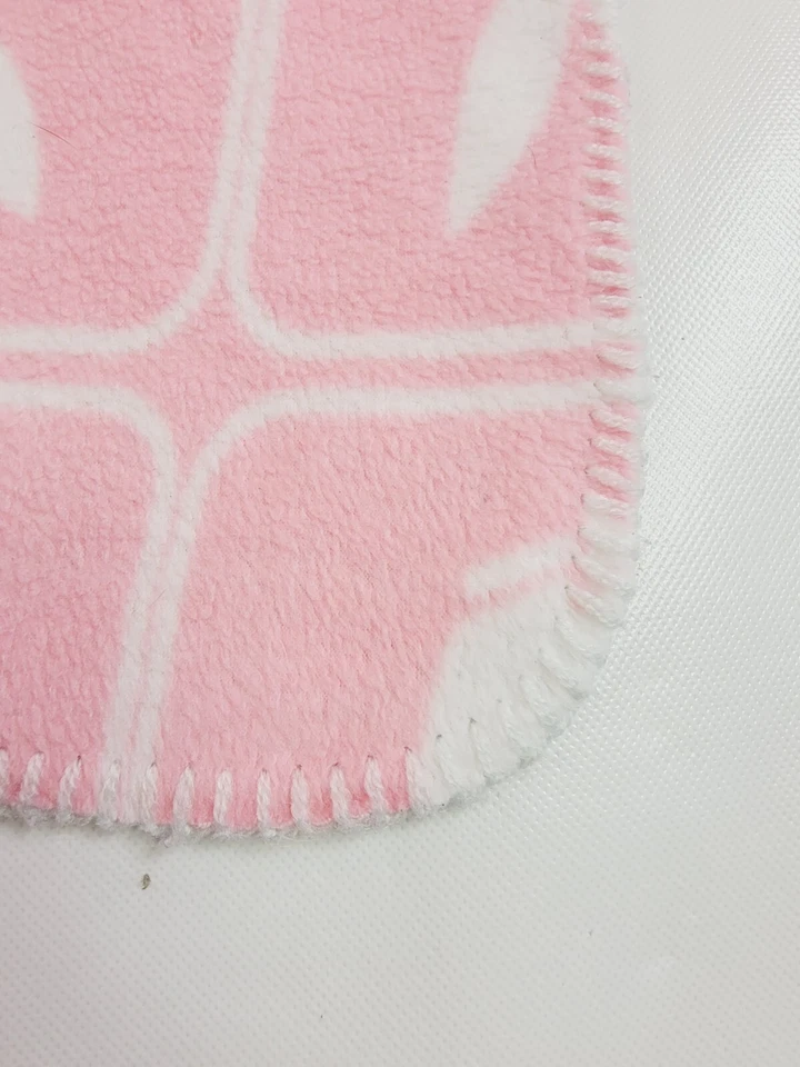 Playboy Classic Rabbit Heads Pink & White Plush Fleece Blanket 50" X 60" - Image 4 of 4