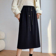 Gonna A Portafoglio Con Coulisse Donne Alta Vita Casual Formale Midi A-Line Moda