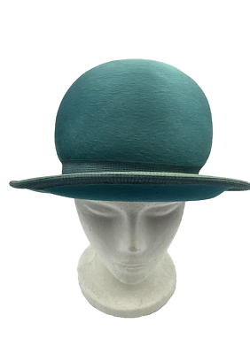Mr John Classic Hat Soliel Fedora Blue 100% Wool Twiggy Go  display picture 3
