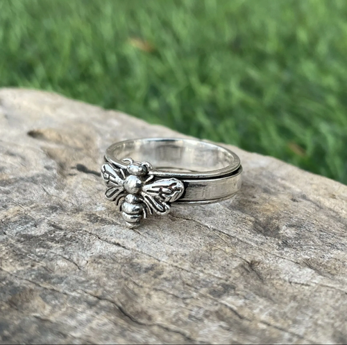 Spinner Ring 925 Sterling Silver Ring Band Bee Ring Handmade Ring All size - Picture 2 of 5
