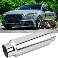 3" In/Out 12" Exhaust Resonator Muffler Deep Tone For Audi S3 S4 S6 TTS TT RS