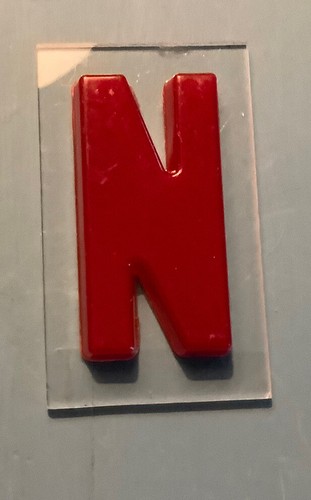 Vintage Marquee Sign Graphic Art Decor 4” ACRYLIC Raised RED LETTER “N” - Picture 2 of 7