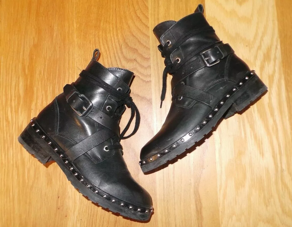 VERY RARE All Saints REAL LEATHER WINTER CHUNKY HEAVY STUDDED