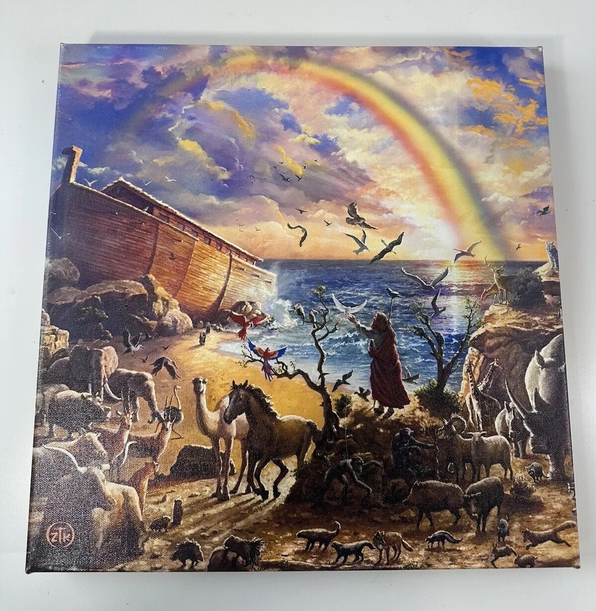 Zachary Thomas Kinkade Canvas Art Noahs Ark 14x14 Wall Decorative
