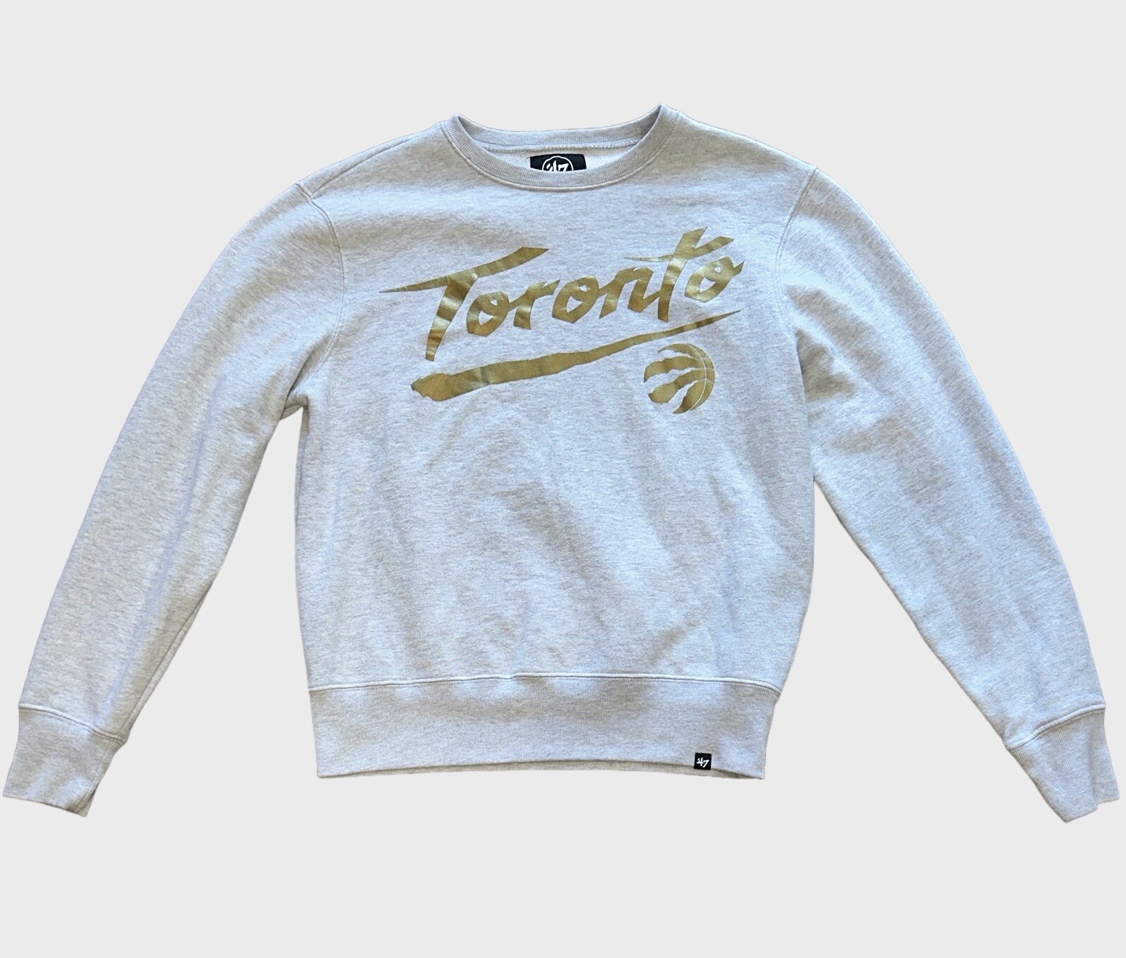 ‘47 Toronto Raptors Gray Mens Small Sweatshirt Gold Logo