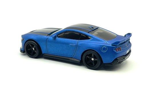 2024 Hot Wheels Ford Mustang Dark Horse blue #195 SUPER CUSTOM WHEEL SWAP by AEB - Picture 4 of 5