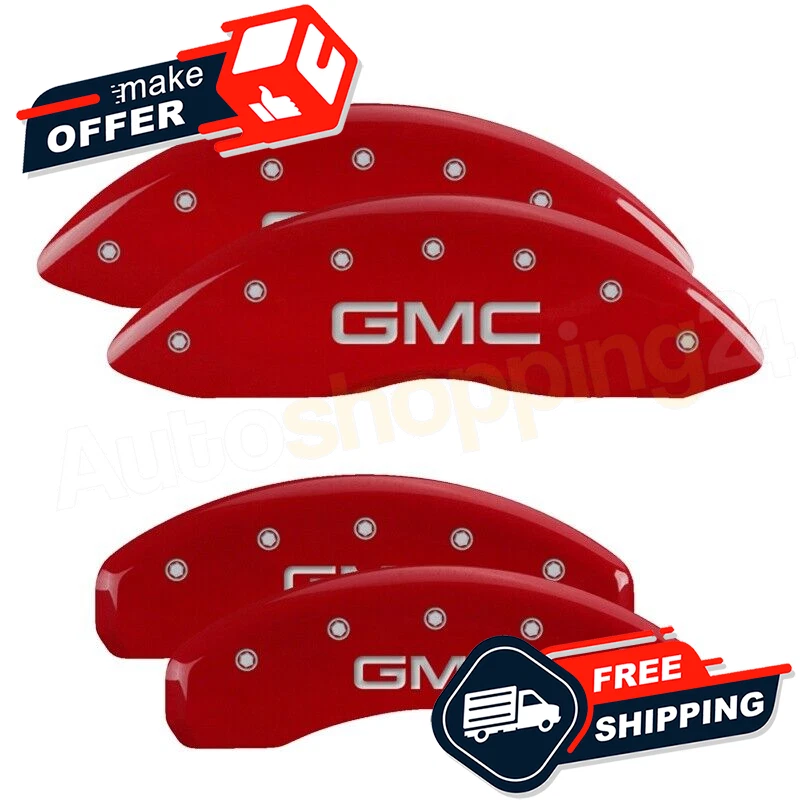 MGP 34217SGMCRD Gloss Red Caliper Covers for 19-21 GMC Sierra 1500 - Image 2 of 3