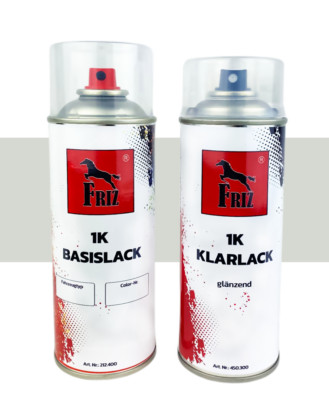 FRIZ Spraydosen Set 400ml für Fiat 296 BIANCO DIVINO + 400ml Klarlack