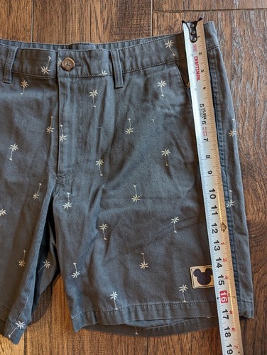 Junk Food DISNEY Mickey Mouse Gray Bermuda Shorts w/ White Palm Trees Medium - Picture 9 of 15