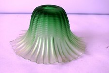 Abat-Jour Vintage En Verre Vert Froncé Art Nouveau Décoratif "F6