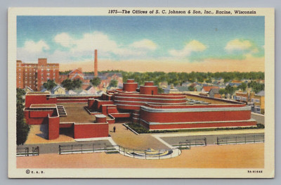 Postcard Wisconsin Racine Offices of SC Johnson & Son Johnson & Johnson  I516