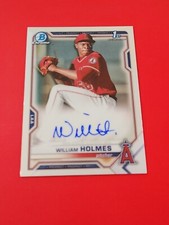 William Holmes 2021 Bowman Chrome Auto , Los Angeles Angels