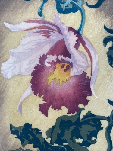 *HOLZSCHNITT BLUME HUGO NOSKE ORIGINAL SIGNIERT 1886-1960 STILLLEBEN ORCHIDEE - Bild 2 von 8