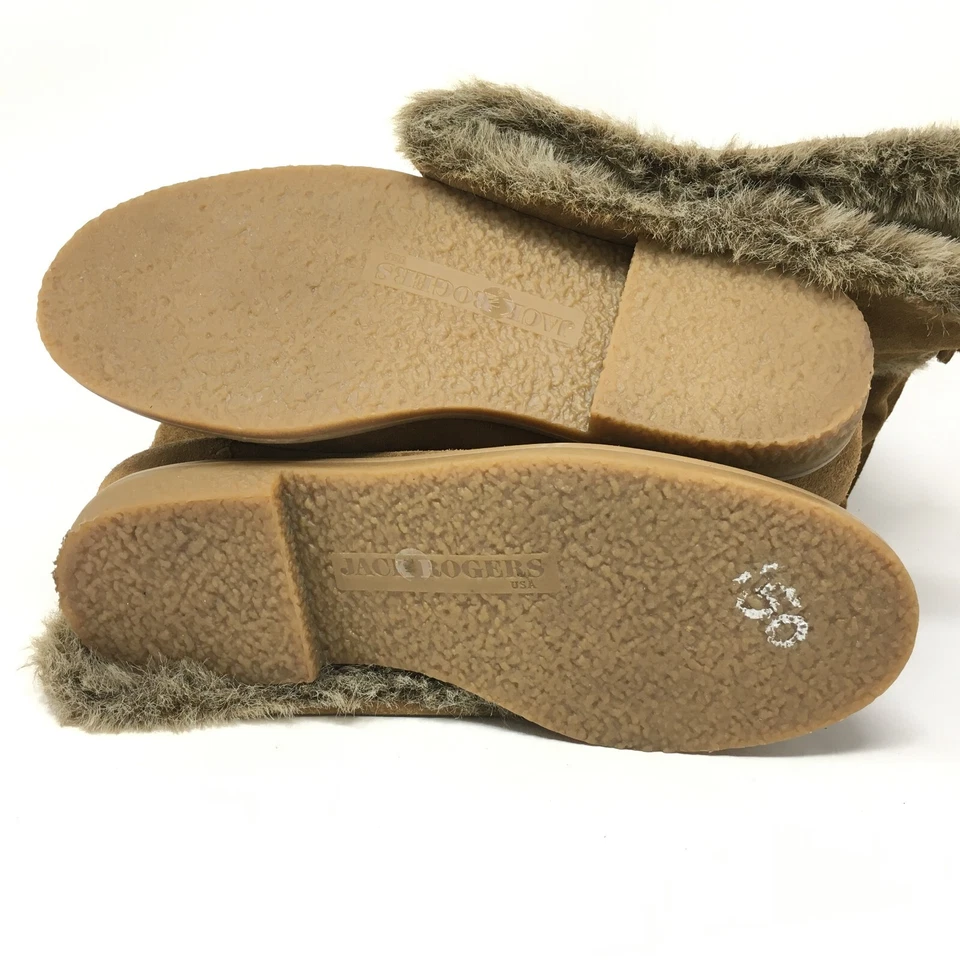 Jack Rogers Knee High Moccasin Boots Shoes Womens Size 7 Brown Faux Fur Lined - Image 2 of 4