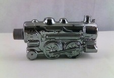 Avon Cologne Bottle Chrome Train Engine Shaped Empty Bottle in great shape