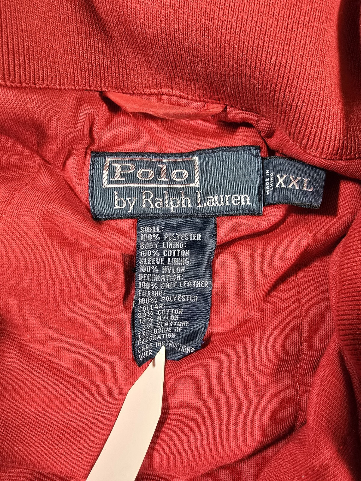 Giacca Vintage Polo Ralph Lauren Full Zip Uomo Tg XXL Rosso Cappuccio Imballabile Pony
