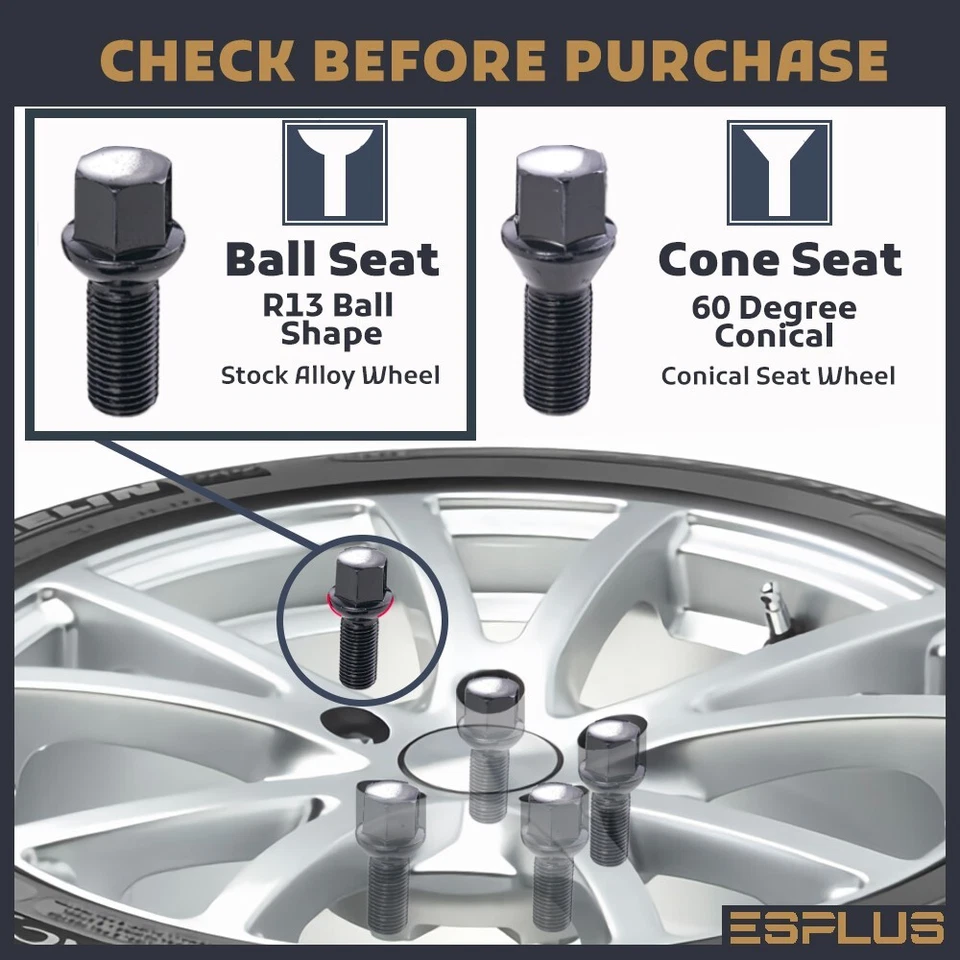 Perno de bloqueo de rueda 4 piezas + zócalo M14x1,5 28 mm Shan Fit Bentley Arnage Azure Brooklands Foto 2 de 4