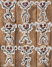 Halloween Mummy Die Cut Vinyl Stickers Set Scrapbooking Laptop Waterbottle
