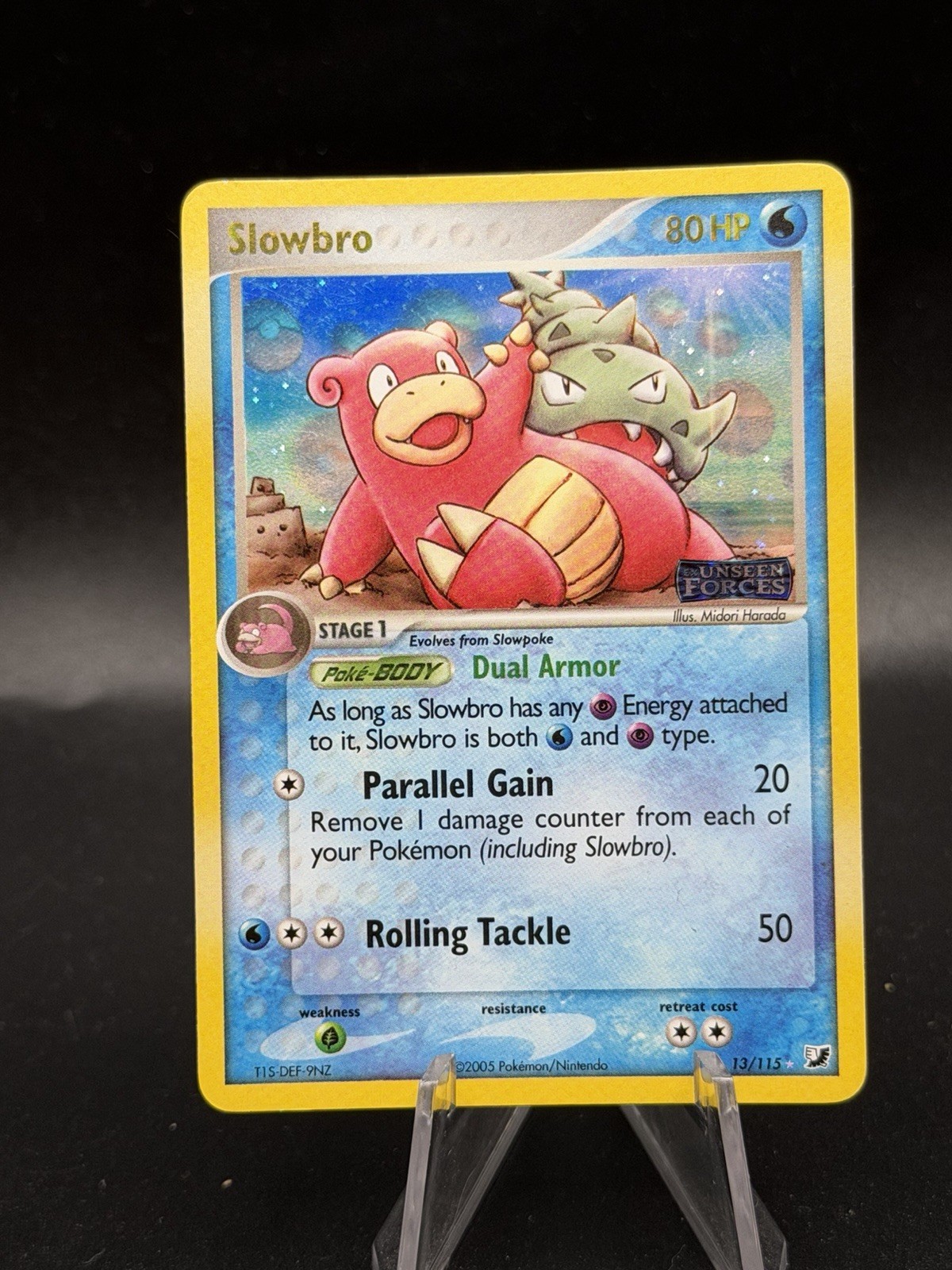 Pokemon TCG Slowbro 13/115 Unseen Forces STAMPED Reverse Holo LP IM3