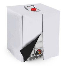Cubierta de mano IBC con cremallera de 275 galones 210D Oxford 1000L protectora plateada para tanque de agua