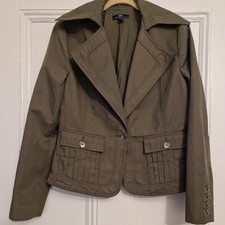 Gorgeous Khaki MNG Mango Jacket Coat Size 10 * L@@K * Vgc