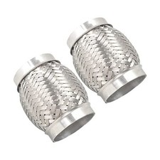 2PCS Exhaust Flex Pipe Stainless Steel Double Braid Long Heavy Duty 3''Inch x