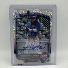 2025 Bowman Chrome Prospect Speckle Refractor /299 Angel Cepeda Auto
