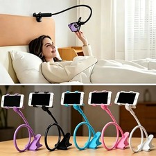 Universal Lazy Mobile Phone Gooseneck Stand Holder Flexible Bed Desk Table Clip