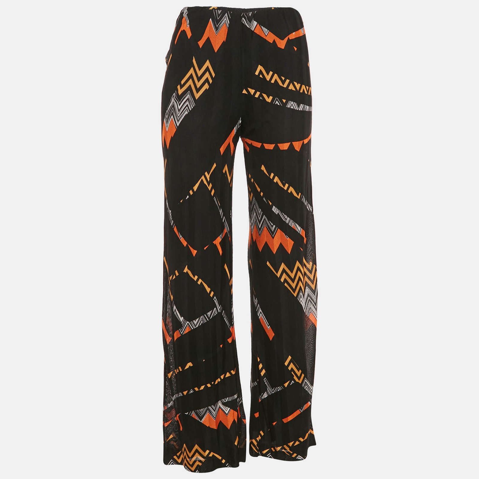 Missoni Black Zig Zag Knit Straight Leg Trousers M
