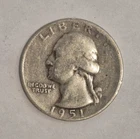 1951 S Washington Quarter - Circulated- Good Condition