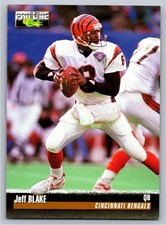 Jeff Blake 1995 Pro Line Rookie Cincinnati Bengals #6 Football Card. rookie card picture
