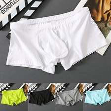 Lightweight Men's Ice Silk Boxer Briefs Breathable Underpants Smooth Shorts